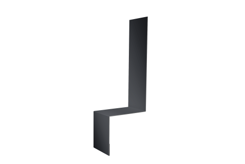 Планка примыкание боковое фальц 0,45 PE с пленкой RAL 7024 мокрый асфальт (2м)