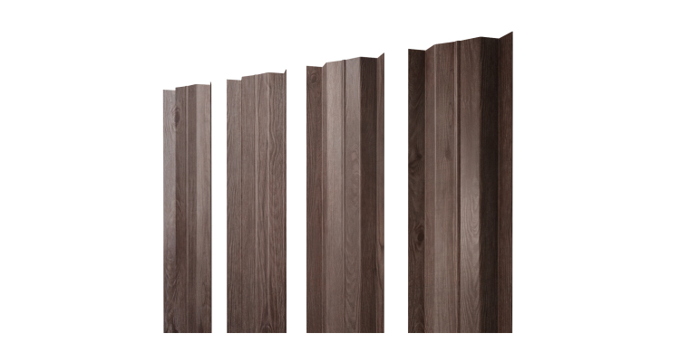 Штакетник М-образный В с прямым резом 0.45 Print Elite White Wood TwinColor