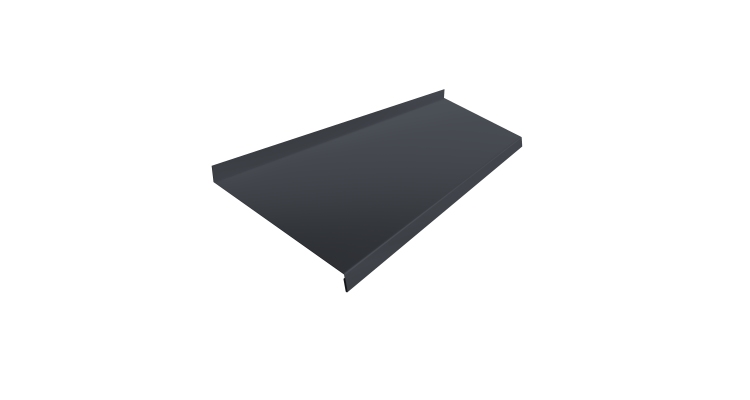 Отлив простой 250 0,5 Satin с пленкой RAL 7024 мокрый асфальт (2м)