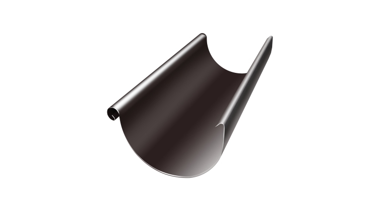 Желоб полукруглый GL PE 125 мм 2 м RR 32 темно-коричневый