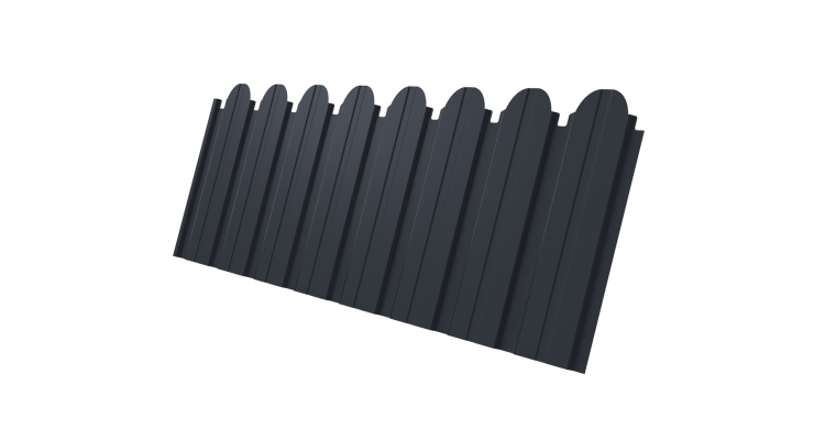 Профнастил С10B фигурный 0.45 PE RAL 7024 мокрый асфальт