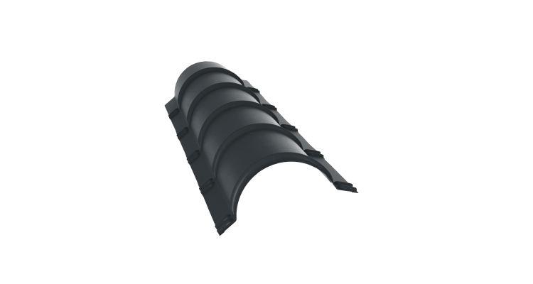 Планка конька полукруглого 0,45 PE с пленкой RAL 7016 антрацитово-серый (1,97м)