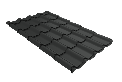 Металлочерепица камея Grand Line 0,5 PurPro Matt 275 RAL 7016 антрацитово-серый