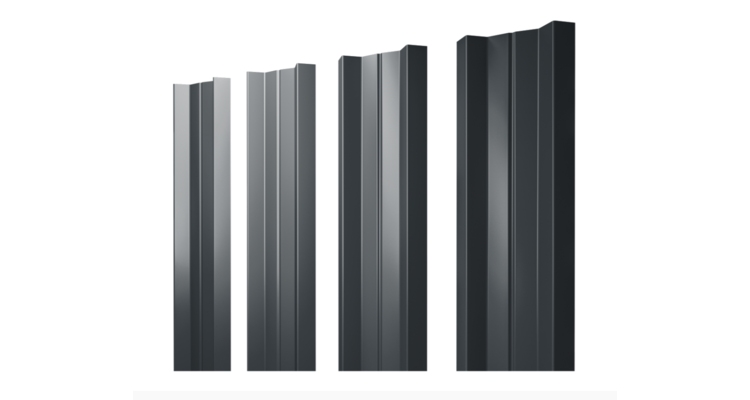 Штакетник М-образный А с прямым резом 0.5 Velur X RAL 7016 антрацитово-серый