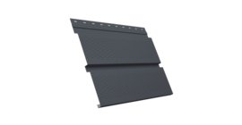 Софит металлический Квадро Брус с перфорацией 0,45 Drap TR с пленкой RAL 7024 мокрый асфальт