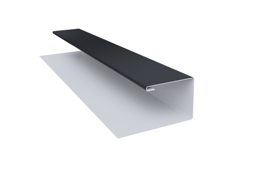 Планка П-образная Экобрус Grand Line 0,45 Drap TX RAL 7024 мокрый асфальт (2м)