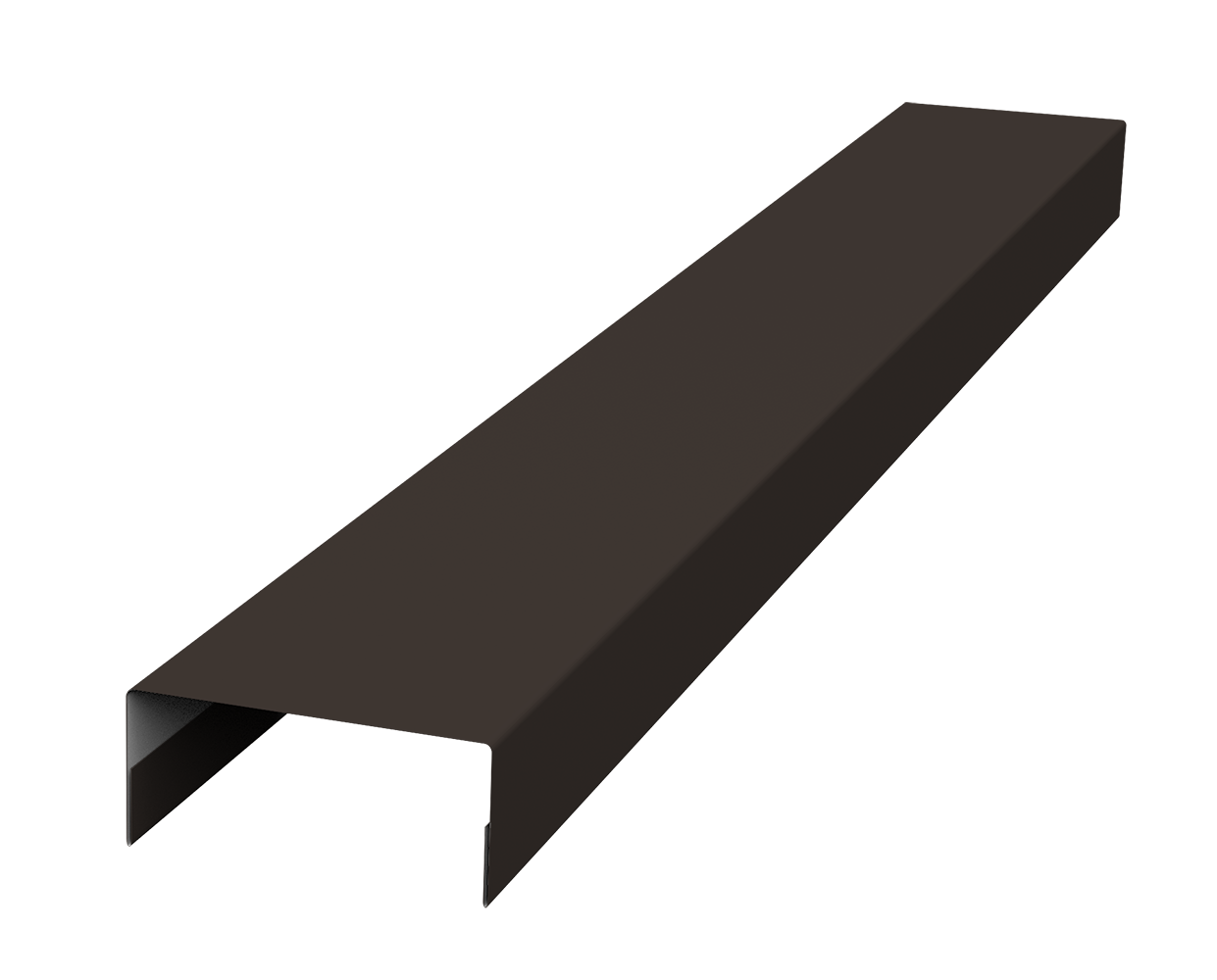 Ламель лицевая 125 забора жалюзи Texas стартовая/финишная для калиток и ворот 0.5 Rooftop Бархат с пленкой RR 32 темно-коричневый