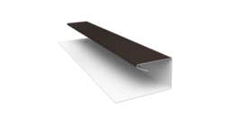 Планка П-образная завершающая сложная (КД) 0,5 Satin с пленкой RR 32 темно-коричневый (3м)