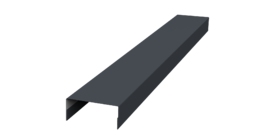 Ламель лицевая 125 забора жалюзи Texas стартовая/финишная для калиток и ворот 0.5 PurPro с пленкой RAL 7024 мокрый асфальт