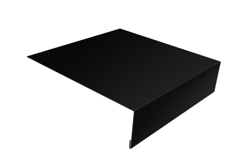 Планка лобовая/околооконная простая 190х50 0,5 Satin Matt RAL 9005 черный (3м)