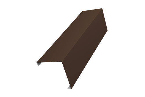 Декоративная накладка на столб универсальная угловая 62х55 для забора жалюзи 0,5 Satin RAL 8017 шоколад (1,8м)