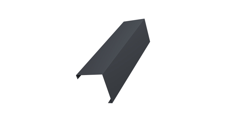 Декоративная накладка на столб универсальная угловая 62х55 для забора жалюзи 0,5 Velur X RAL 7024 мокрый асфальт (1,8м)