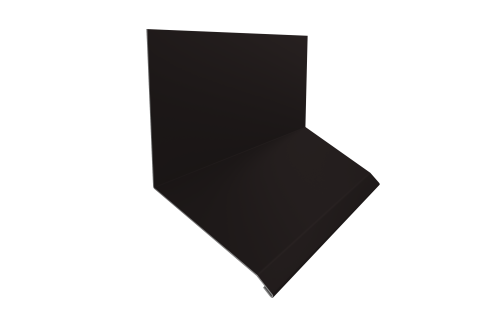 Планка примыкание верхнее к стене фальц 150х130х20 0,5 Satin Matt RAL 9005 черный (2м)