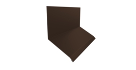 Планка примыкание верхнее к стене фальц Grand Line 150х130х20 0,5 PE с пленкой RAL 8017 шоколад (3м)
