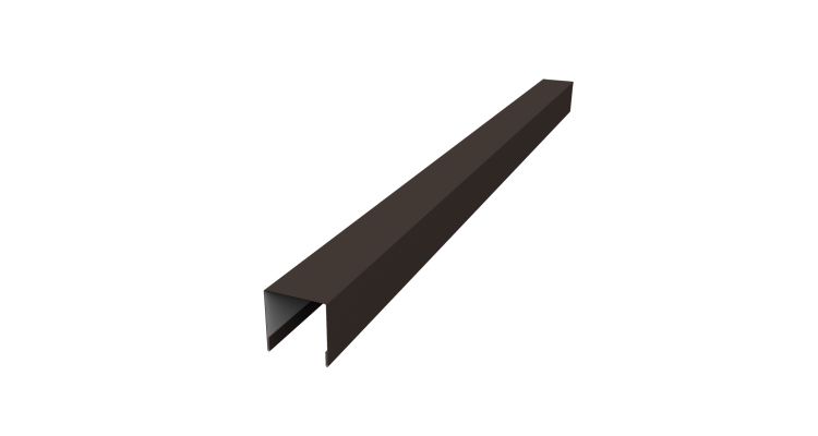 Планка вертикальная лицевая для забора жалюзи Palermo 0,5 Satin Matt RR 32 темно-коричневый (2,5м)