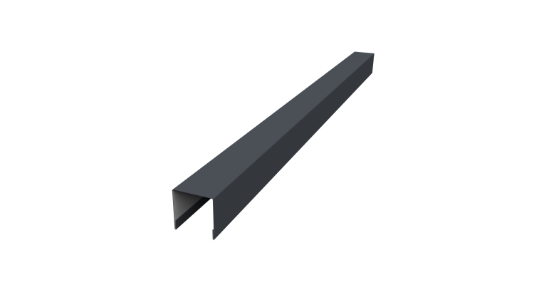 Планка вертикальная лицевая для забора жалюзи Palermo 0,5 Satin Matt TX RAL 7024 мокрый асфальт (2,5м)