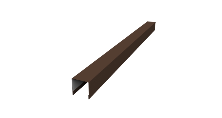 Планка вертикальная лицевая для забора жалюзи Palermo 0,5 Drap RAL 8017 шоколад (2,5м)