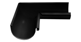 Угол желоба внутренний GL PE Matt 90 гр 125 мм RAL 9005 черный